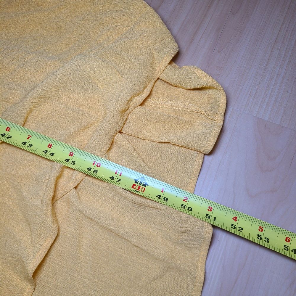 FOREVER 21 Yellow Gold Ruffle Tie-Back Midi Dress Womens Size Large - Picture 6 of 9